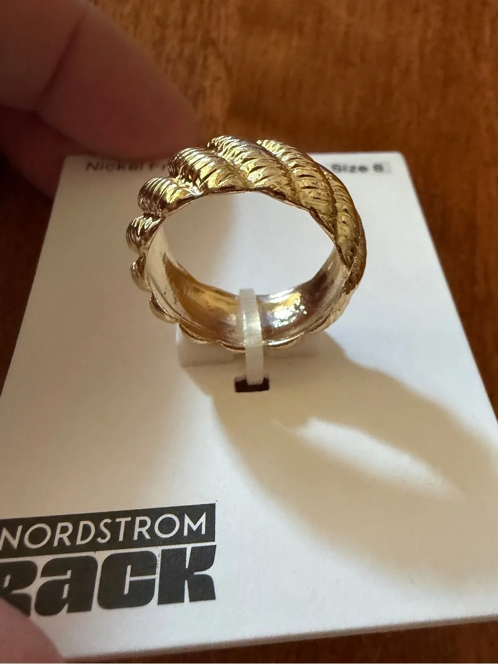 BaubleBar Gold Textured Spiral Ring Size 8 NWT